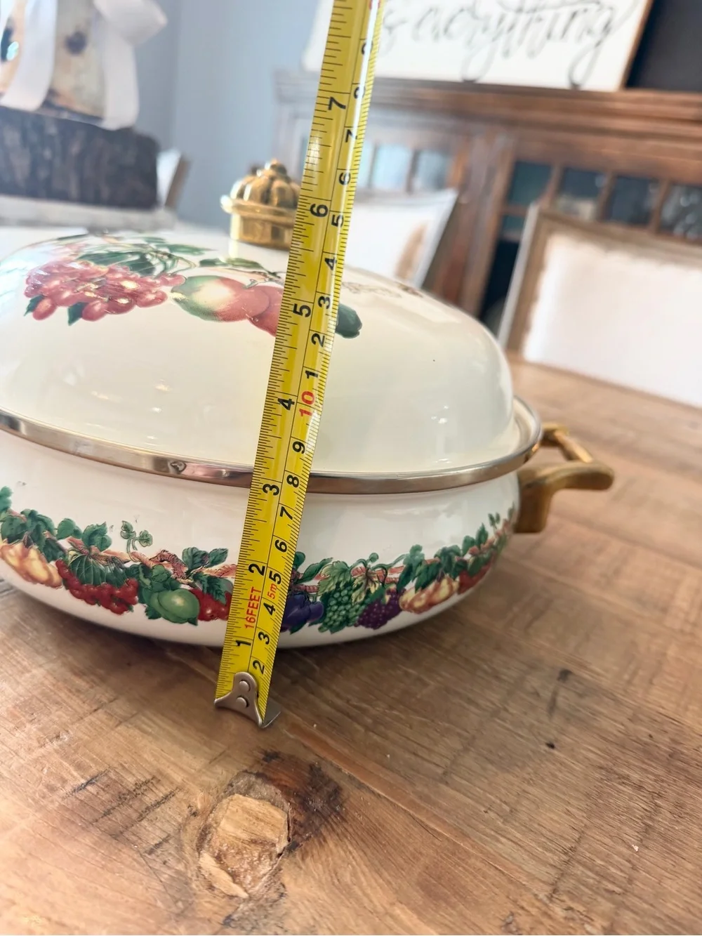 Tabletops Unlimited Kensington Garden Porcelain Enamel Casserole Dish.